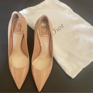 Dior Beige Patent Leather Pointed Toe Pumps | Size 38